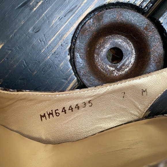 Stuart Weitzman Snakeskin Platform Peeptoe Heels - Picture 9 of 9